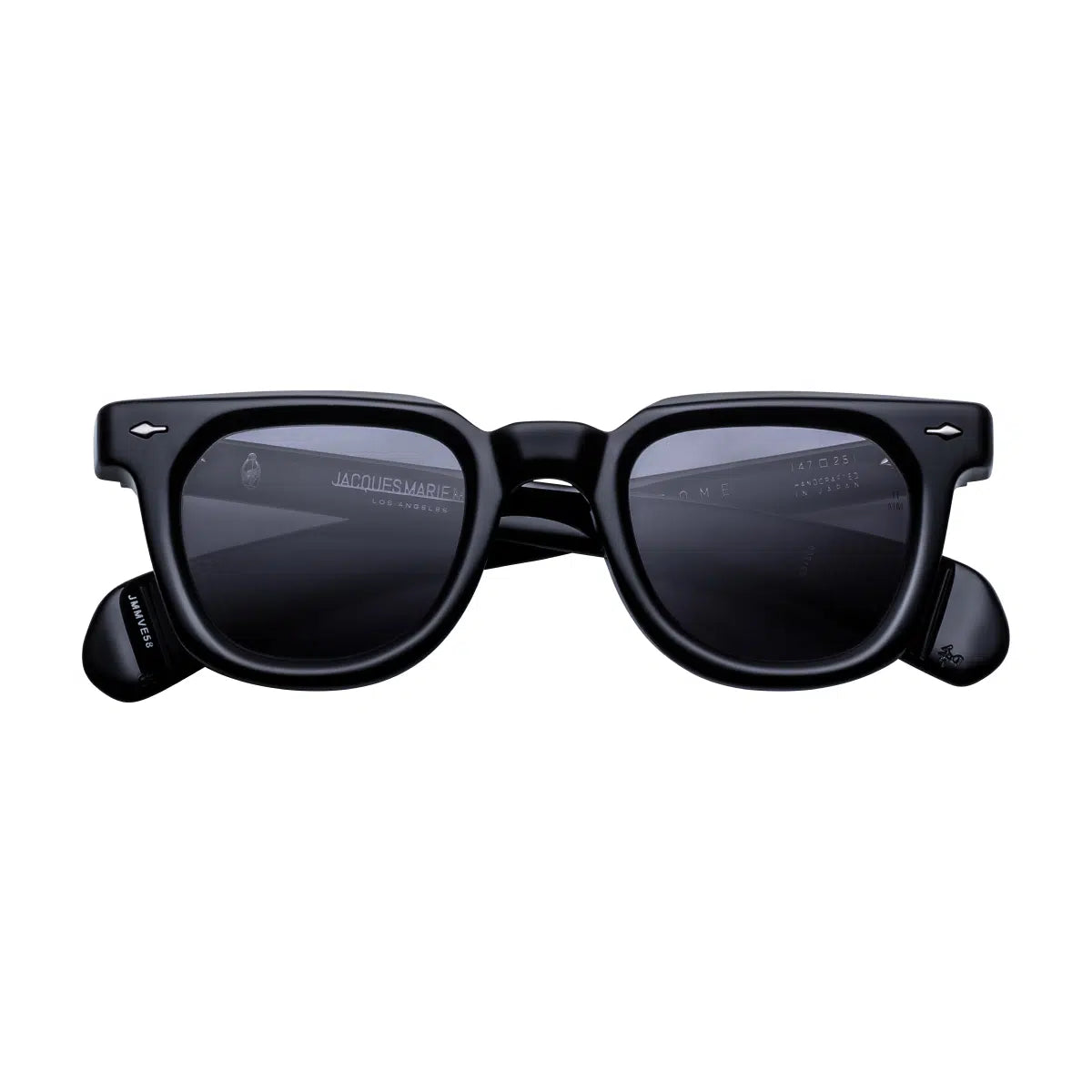 Jacques Marie Mage Vendome Raven sunglasses with black frame and tinted lenses, front view showing sleek, modern design.