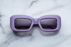 Jacques Marie Mage VITO lavender sunglasses with a sleek front view, showcasing modern design and tinted lenses.