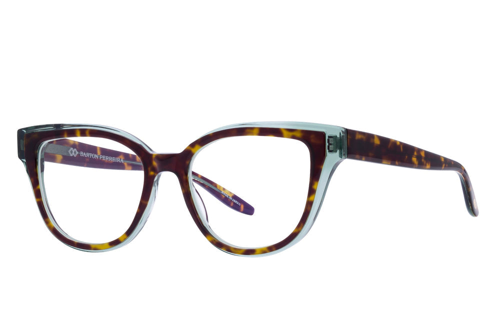 Side view of Barton Perreira WELCH eyewear with a vibrant Enchanted Forest design on the frame.