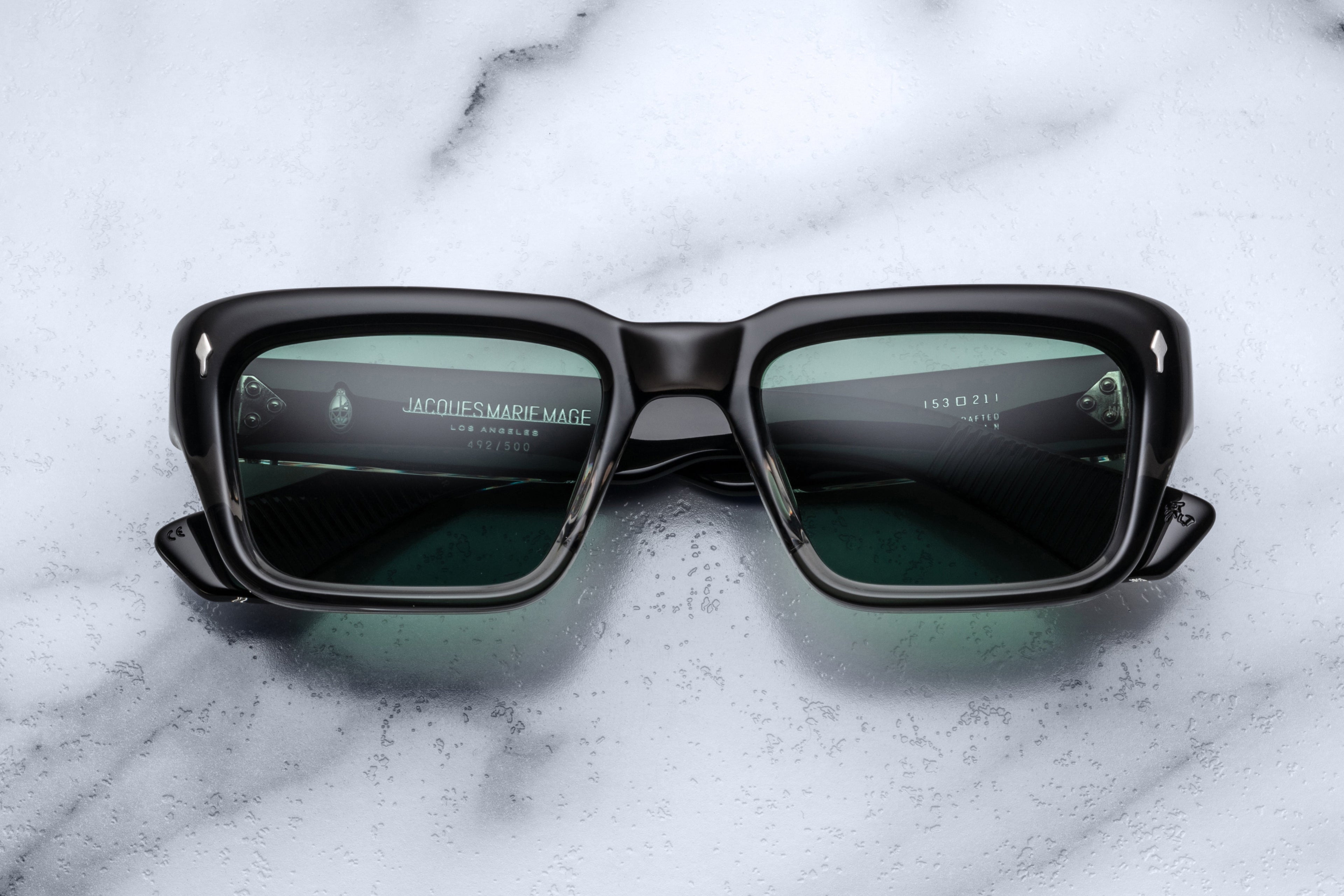 Jacques Marie Mage Walker sunglasses with black fade frames and clear lenses, stylish eyewear for a modern look.