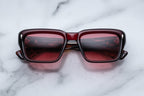 Jacques Marie Mage Walker sunglasses in burgundy with a sleek front view, showcasing stylish designer eyewear.