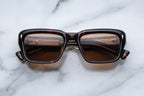 Jacques Marie Mage Walker Havana sunglasses with rounded frames and tinted lenses, close-up front view.