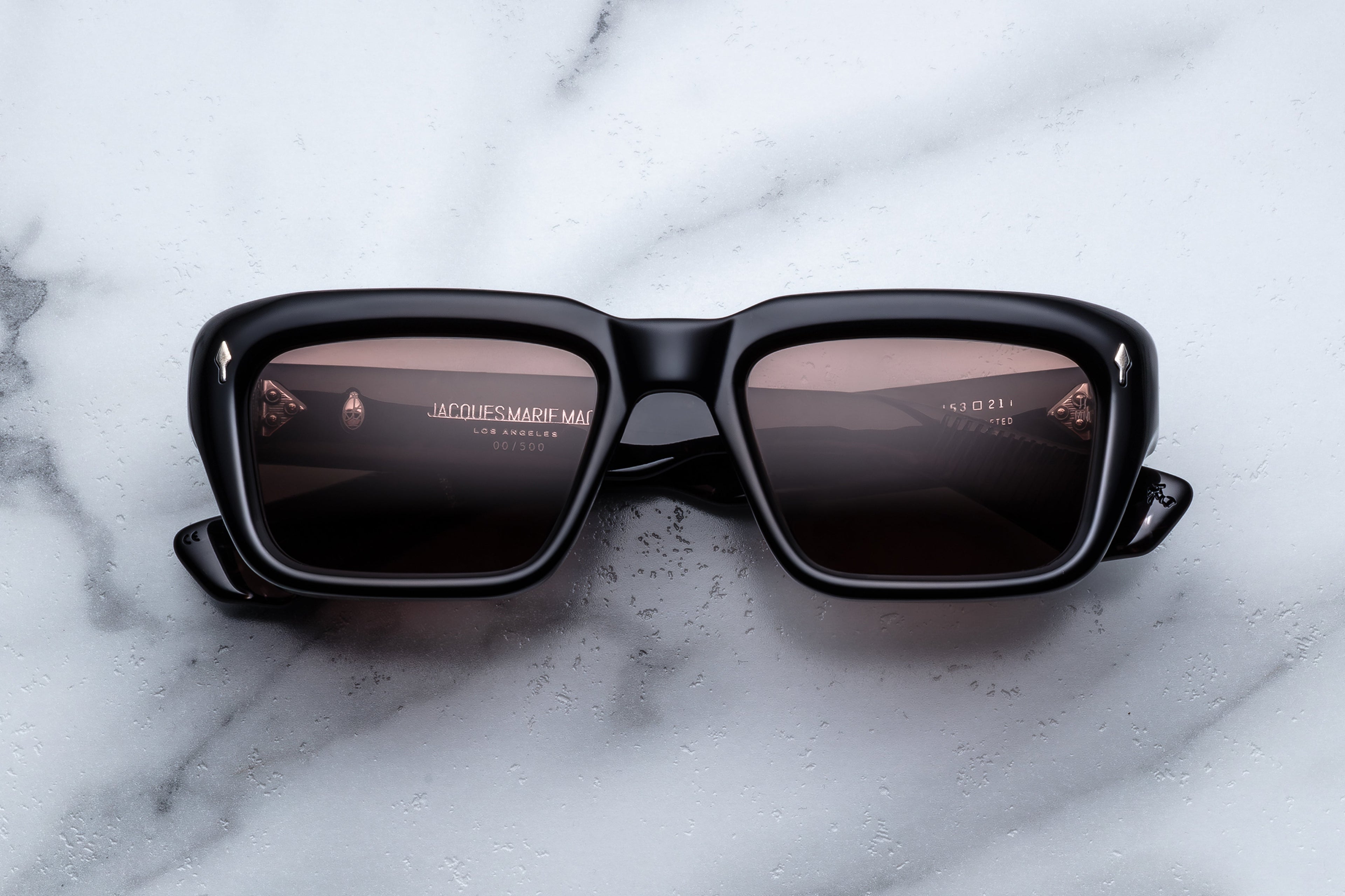Jacques Marie Mage Walker sunglasses with willow-colored frames and clear lenses, front view showing stylish eyewear design.