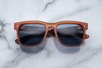 Jacques Marie Mage Wesley sunglasses with tortoise-shell frames and dark tinted lenses, front view showing stylish design.