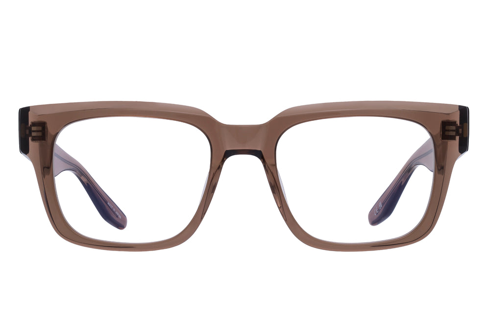 Barton Perreira ZANDER sunglasses with tobacco-colored round frames and clear lenses, stylish and modern eyewear design.