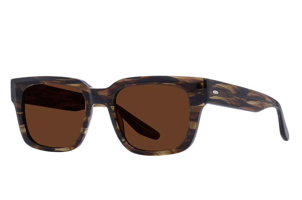 Barton Perreira ZANDER SUN sunglasses with tortoise and espresso acetate frames, side view showing stylish design details.