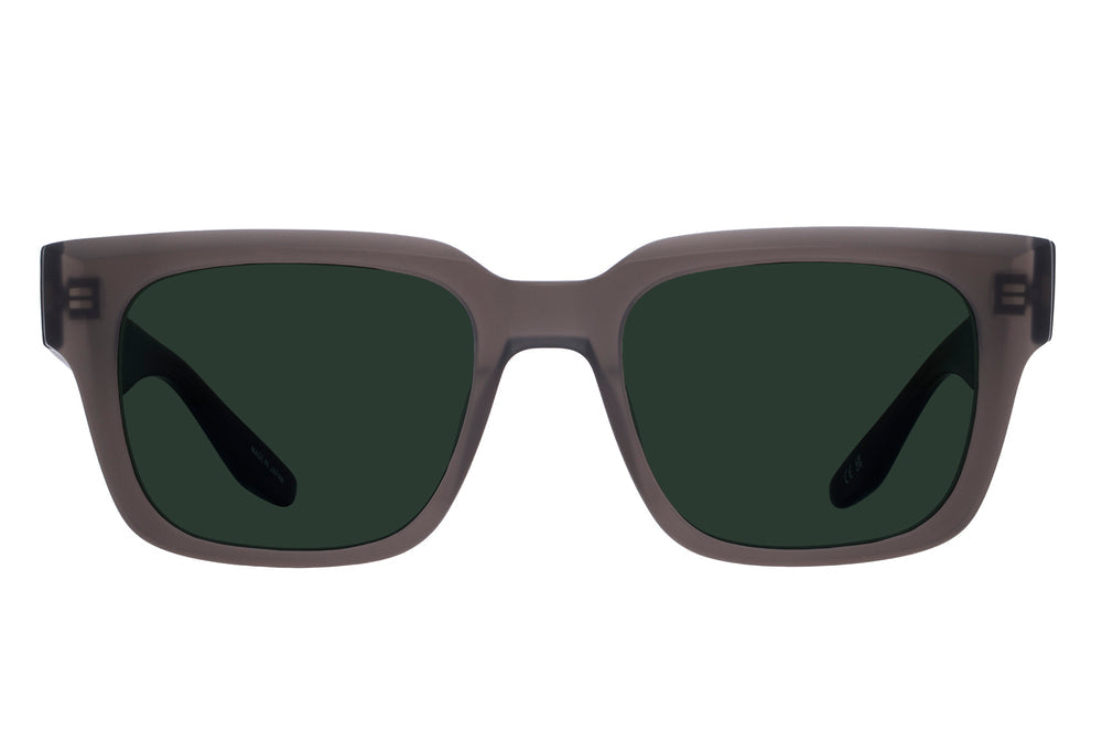 Barton Perreira ZANDER SUN sunglasses with matte dusk green smoke lenses and frame, view from the front.