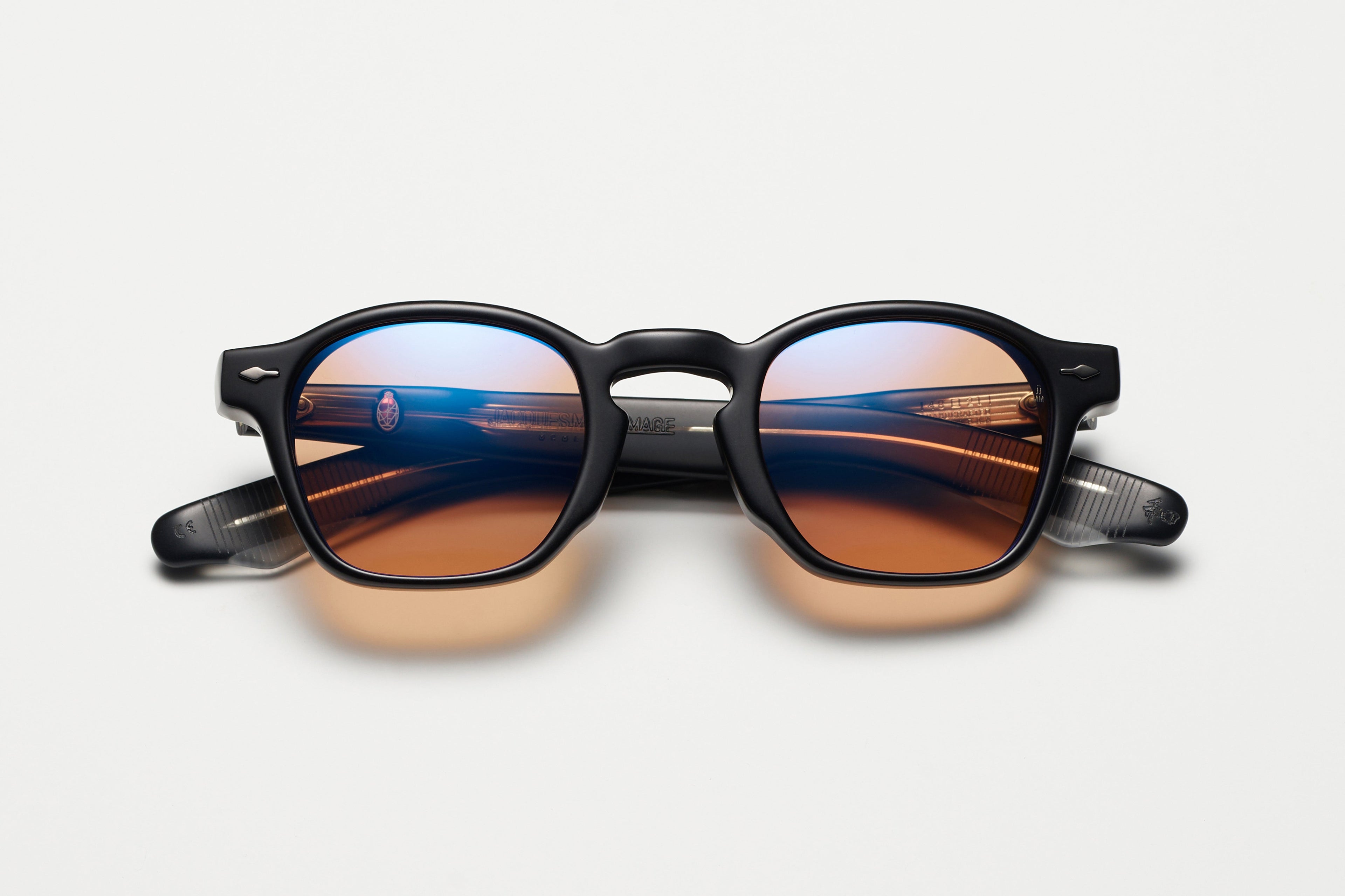 Jacques Marie Mage Zephirin sunglasses with Havana bronze frames and silver accents, front view showing stylish design.