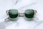 Jacques Marie Mage Zephirin beige sunglasses with rounded frames and tinted lenses, front view showing stylish design.