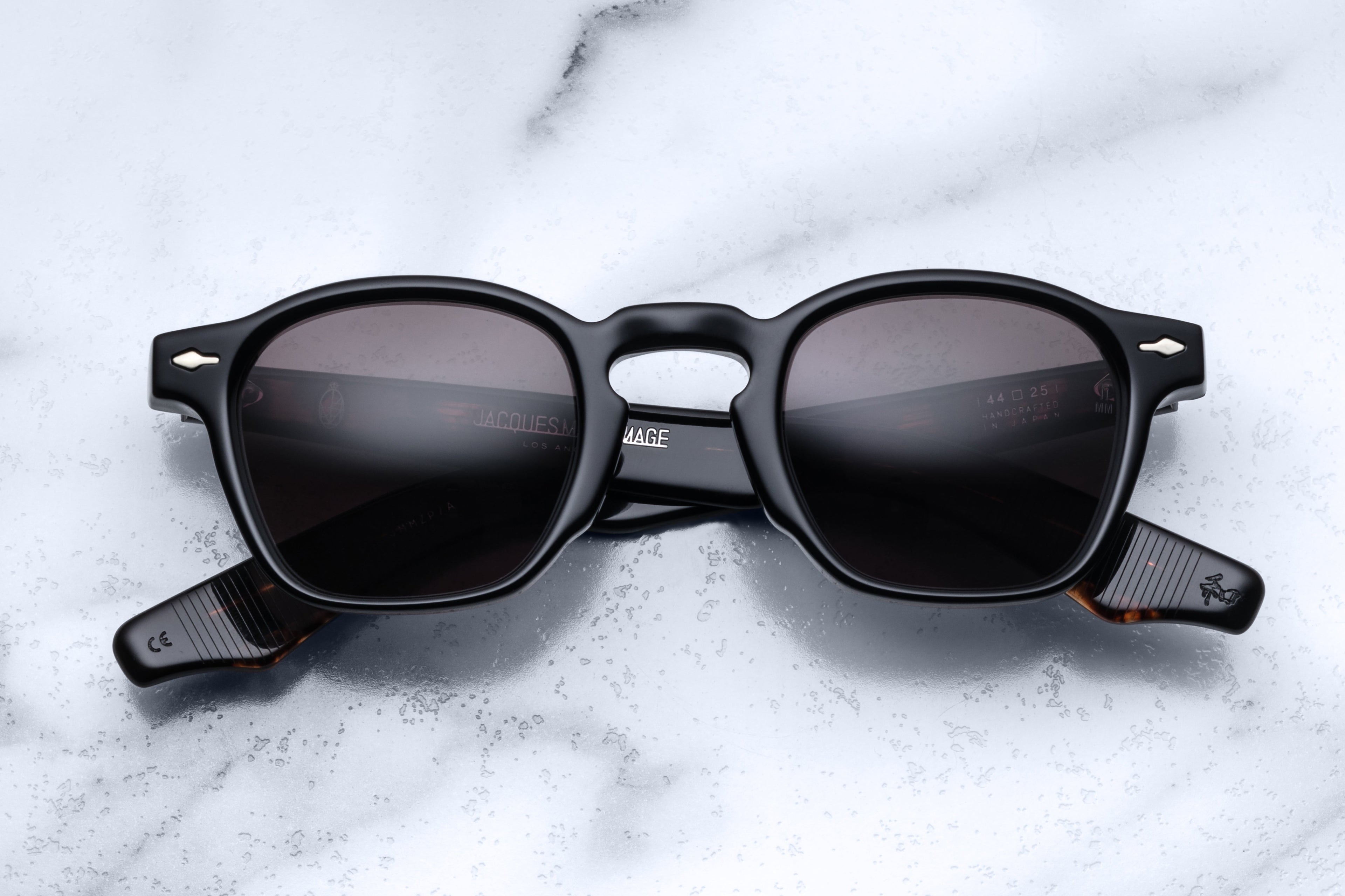Jacques Marie Mage Zephirin sunglasses with black frames, front view showcasing modern design and sleek style.