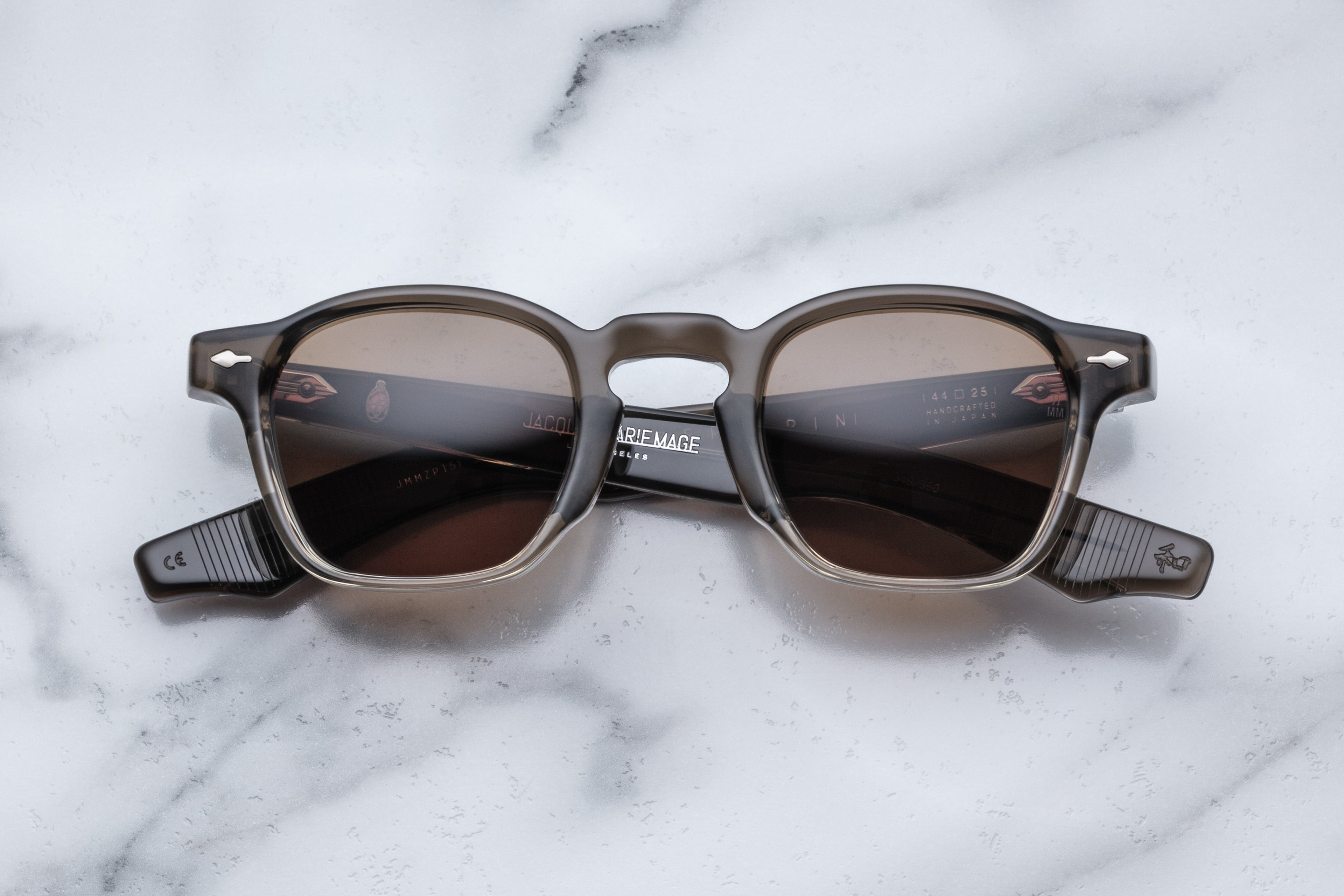 Jacques Marie Mage Zephirin smoke fade sunglasses with rounded frames and tinted lenses, front view showing stylish design.