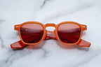 Jacques Marie Mage Zephirin sunglasses with stingray textured frames and clear lenses, front view.