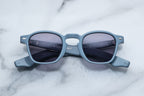 Jacques Marie Mage Zephirin Tiger sunglasses with bold, tortoise-patterned frames and clear lenses, front view.