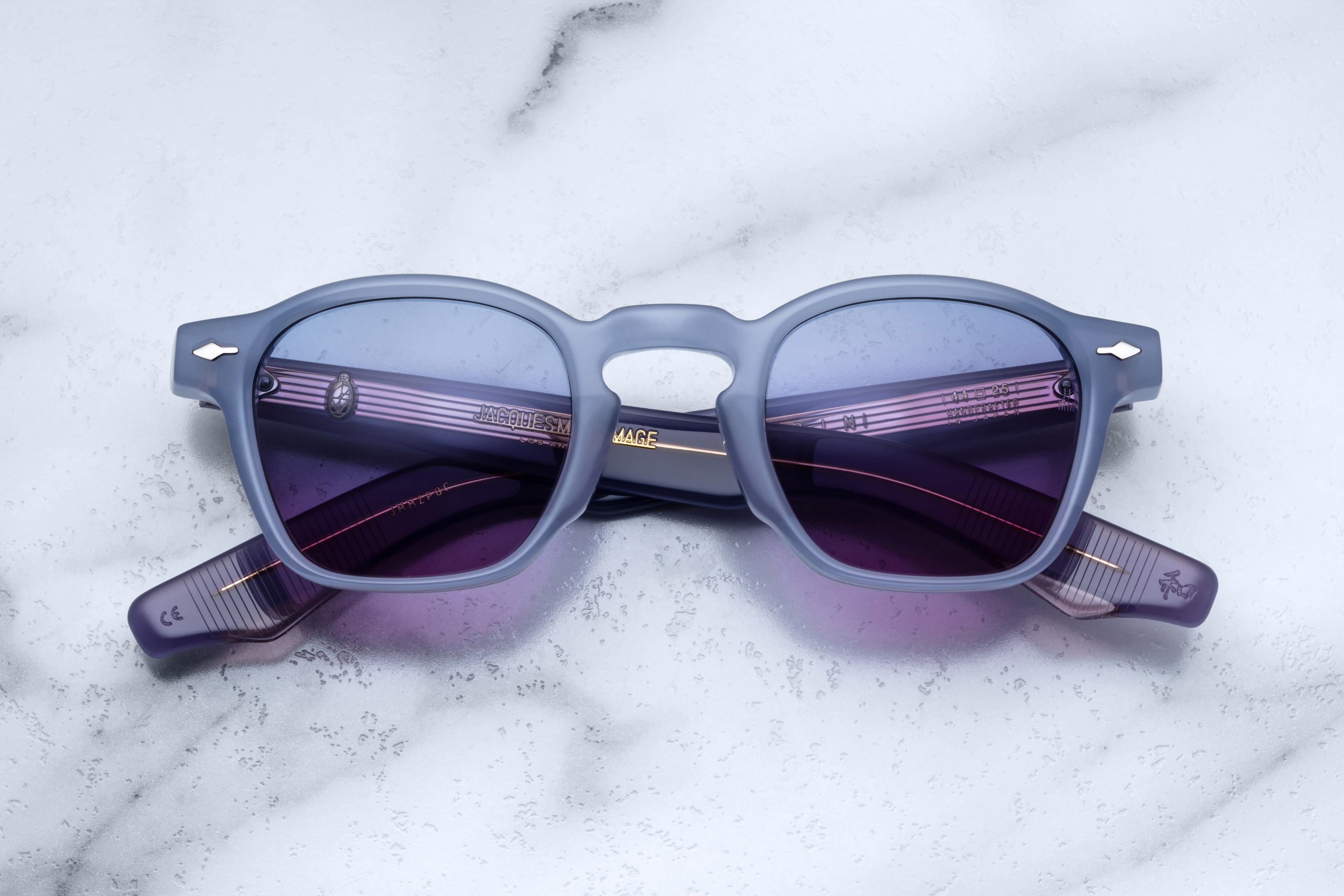 Jacques Marie Mage Zephirin Vinca sunglasses with round frames and clear lenses, stylish eyewear with a sleek design.
